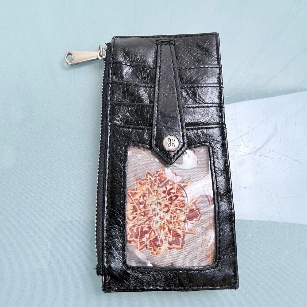 Hobo International Linn Slim Cardholder with Zipper and Clear ID Window wallet